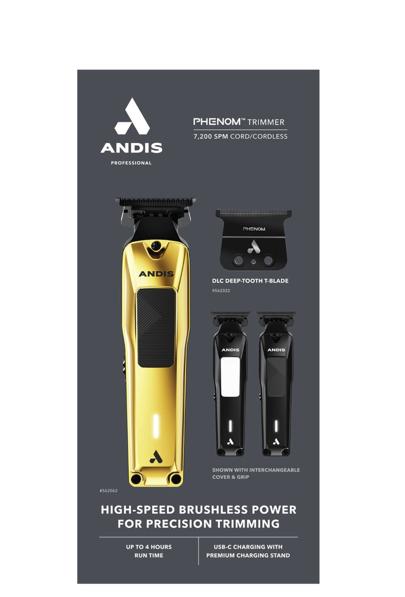 Andis phenom cordless trimmer with dlc deep-tooth t-blade