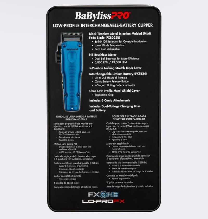 BabylissPRO FXone lo-profx limited edition blue clipper FX829BL