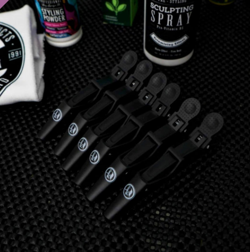 Rolda – Alligator Barber Hair Clips | 6-pack, Carbon-Fiber, Heat Resistant