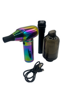 electric cordless mini barber jet strong  turbo fan air duster chameleon - with integrated vacuum cleaner accessory