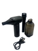 Electric Cordless Mini Barber jet Strong  Turbo Fan Air Duster Black- with Integrated Vacuum Cleaner Accessory