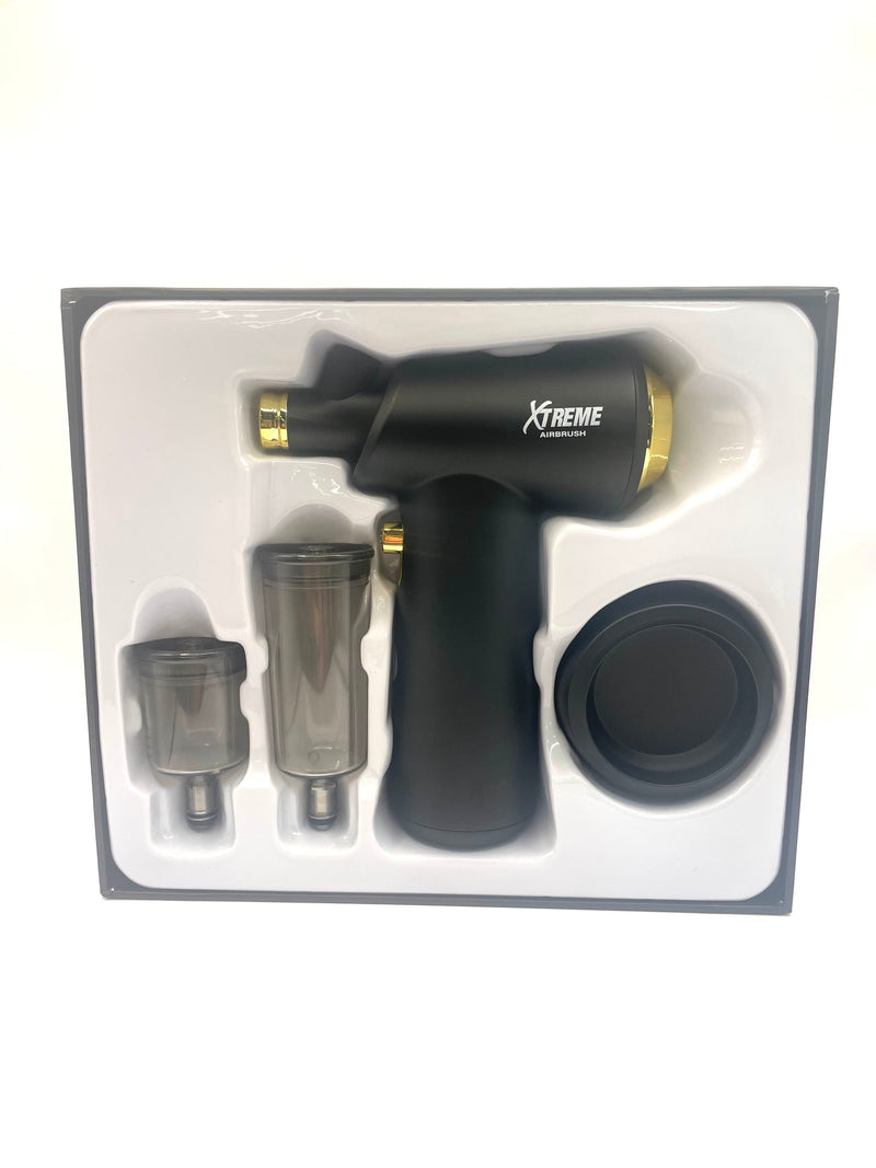 XTREME Airbrush System Cordless Compressor with extension cups, Hair Enhancer for Beard & Lineup-Hair and Beard Applicator for Barber, Salon, Home use electric