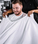 Barber Strong barber Cape White with Black Pinstripe