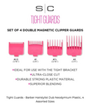 STYLECRAFT S|C Tight Guards – Barber Hairstylist Dub Neodymium Plastic, 4 Assorted Sizes