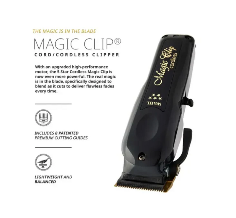 Wahl 5 Star Black Cordless Magic Clip Clipper