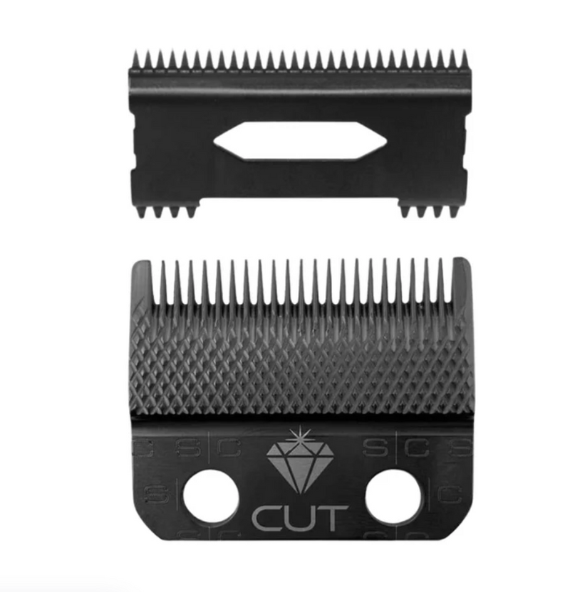 StyleCraft S|C REPLACEMENT DIAMOND CUT FIXED FADE HAIR CLIPPER BLADE WITH SHALLOW TOOTH 2.0 MOVING CUTTER SET