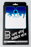 L3VEL3™ professional rubber neck cutting cape – White / Blue trim Drip