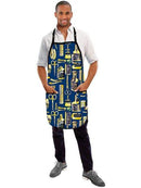 Betty Dain Vintage Barber Apron blue/Gold