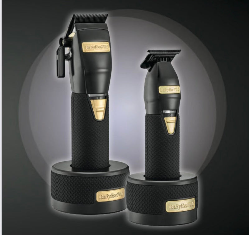 BaByliss PRO Black FX Boost+ Limited Edition Clipper & Trimmer Set w/ Charging Base (FXHOLPKCTB-B)