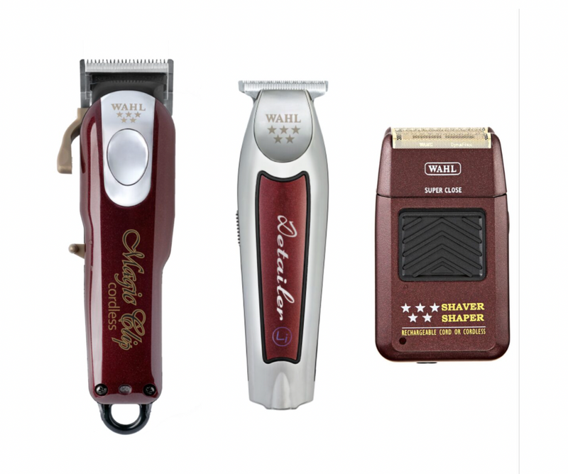 Wahl Pro 3pc Combo by ibs – Magic clip Cordless, Detailer li Cordless, 5 Star Foil Shaver