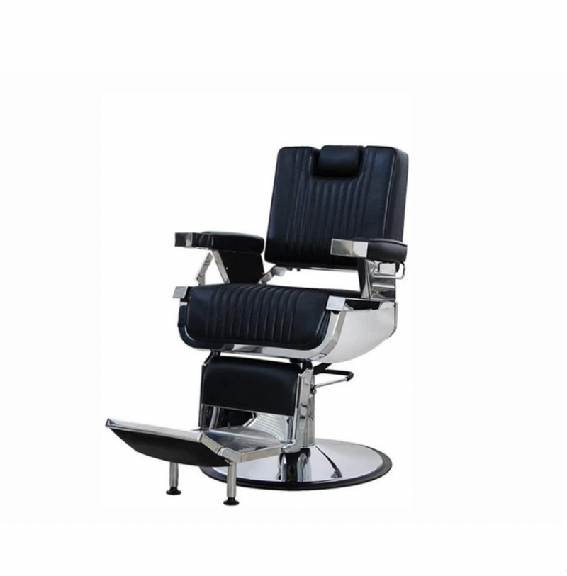 K-CONCEPT Lincoln Barber Chair Black with Headrest in