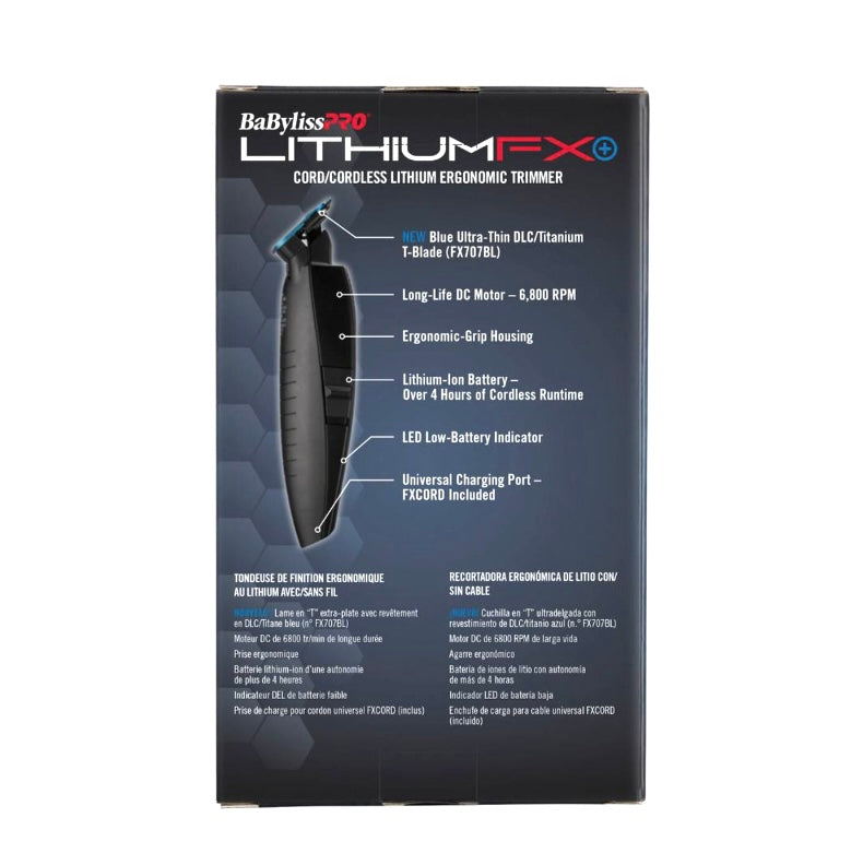 BABYLISSPRO® LITHIUMFX+ MATTE BLACK CORD/CORDLESS LITHIUM ERGONOMIC TRIMMER