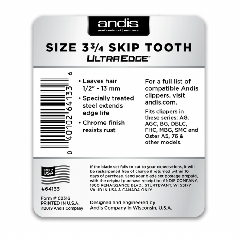 Andis Ultra Edge Detachable Blade Size - 3 3/4 Skip Tooth