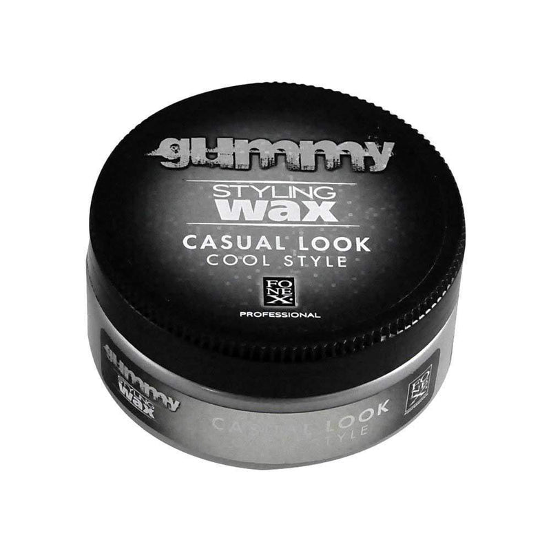 Gummy casual look styling wax.